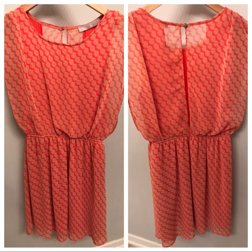 Bright Coral Mini Dress